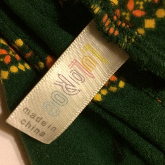 LulaRoe Leggings Soft Tall & Curvy Green Multi - Picture 2 of 7